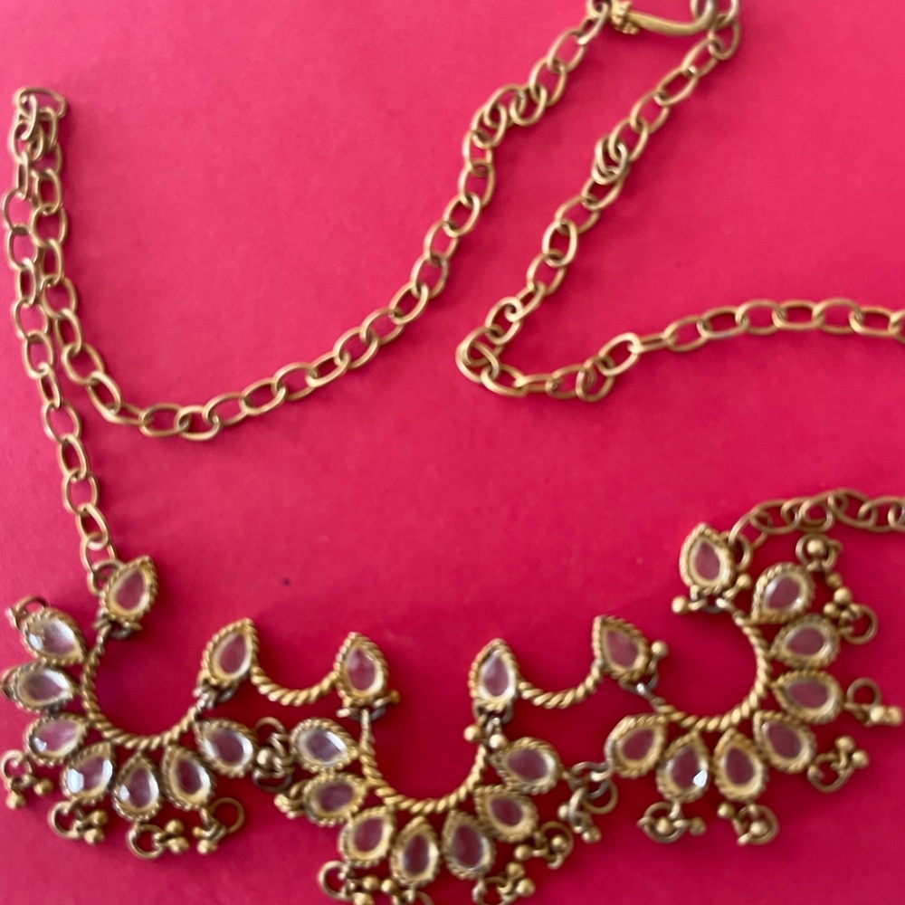 Beautiful Brass and Chrystal Necklace
